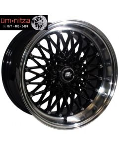 MST 17x9  MT16 5x114.3 +20 Black w/Machined Lip Wheels (Set of 4)