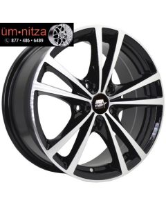 MST 15x6.5  Saber 5x100 +45 Glossy Black w/Machined Face Wheels (Set of 4)