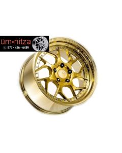 Aodhan 18x9.5  DS01 5x114.3 +30 Gold Vaccum w/ Chrome Rivets Wheels (Set of 4)