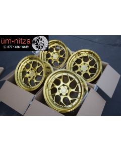 Aodhan 18x9.5/18x10.5  DS01 5x120 +25 Gold Rims Aggressive Fits E90 E92 M3 (USED)