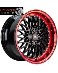 MST 15x8  MT16 4x100 ET20 Black w/Machined Red Lip Wheel (1)