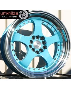 AodHan 17x9  AH03 5x100/114.3 +25 Tiffany Blue Machined Lip Wheel (1)