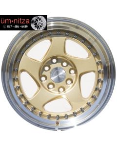 AodHan 15x8  AH01 4x100/114.3 +20 Gold Machined Lip Wheel (1)