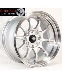 MST 15x8  MT11 4x100/4x114.3 +0 Silver w/Machined Lip Wheels (Set of 4)