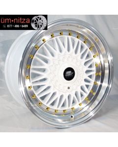 MST 15x8  MT13 4x100/4x114.3 ET20 White w/Machined Lip Wheels (Set of 4)