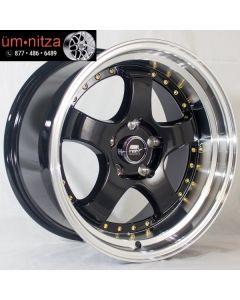 MST 17x9  MT07 4x100/4x114.3 +20 Black w/Machined Lip Wheel (1)