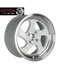 Whistler 17x9  KR1 4x100mm +25 White/Machined Wheel Fits Crx Jetta 325 318 Fit Xb