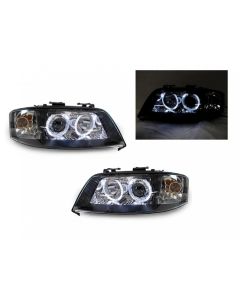 2002-2004 Audi A6 C5 Non-V8 Models DEPO D2S Xenon or Halogen Model Angel Eye Halo Projector Headlight