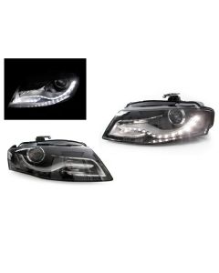 2009-2012 Audi A4 B8 Chassis 4D Sedan & 5D Wagon DEPO Halogen Model OEM RS4 Style LED Strip Projector Headlight