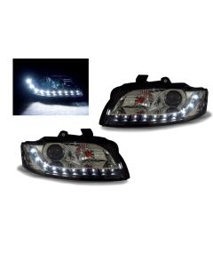 2002-2005 Audi A4 B6 / 03-05 S4 4D Sedan & 5D Wagon DEPO Halogen Model R8 LED Strip Projector Headlight