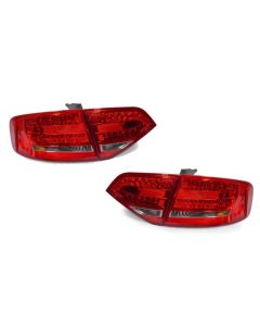 2009-2012 Audi A4 / S4 B8 4 Door Sedan RS4 OEM Style Rear 4 Pieces Red/Clear or Red/Smoke LED Tail Light Made by DEPO