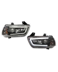 2011-2014 Dodge Charger LED Light Bar Black Xenon HID D3S Projector Headlight