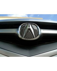 2007-2008 Acura TL Base Model Carbon Fiber OR Red Decal Front and Rear Emblem Badge - Grill / Trunk / Steering Wheel