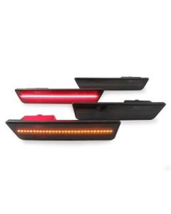 ZenDC3 For Dodge Challenger 2015-2022 Animation Fender Bumper LED Side Marker Lights Includes Front and Rear Smoked