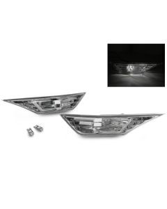 2016-2021 Honda Civic 10th Gen JDM Style Crystal Clear Front Bumper Side Marker Lights with a pair of T10 LED bulbs