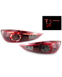 2014-2017 Mazda 3 4D Sedan Touring Style Red/Clear Rear LED Tail Lights