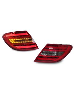 2008-2011 Mercedes C Class W204 DEPO Facelift Style With Euro Amber LED Signal Clear or Smoke Light Bar LED Tail Light