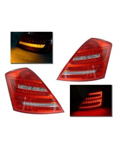 2007-2009 Mercedes S Class W221 Facelift Style Red/Clear or Red/Smoke LED Rear Tail Light