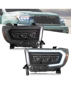 VLAND Full LED Projector Style Headlights For Toyota Tundra 2007-2013 Sequoia 2008-2017