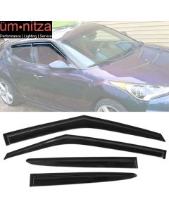 Fits 11-18 Hyundai Veloster Window Visors Acrylic Sun Guard Rain Deflector 4PC