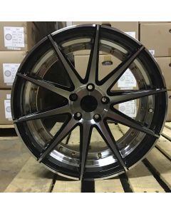 W528 1045 Black Machined Face inner graved with gold rivert 18x9.0 ET 35 CB73.1 5x114.3