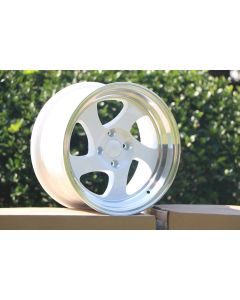 W014 White Machined Lip 15x8.0 ET20 4x100 CB73.1