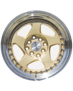 AodHan 15x8  AH01 4x100/114.3 +20 Gold Machined Lip Wheels (Set 4)