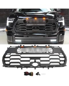 Fits 2023 Toyota Sequoia TRD Replica Style Front Grill - ABS Unpainted with LED DRL Lights