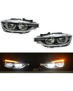 For BMW F30 DTM V2 LCI LED Headlight for 318 320 325 328 330 335 with LED Angel Eyes