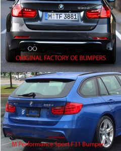 For F31 BMW 3-Series MTech or M Sport PolyPropylene Touring Wagon Rear Bumper