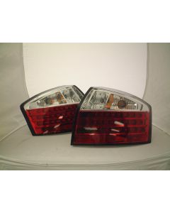 Audi A4 B6 Taillights - LED Red / Clear Black Trim