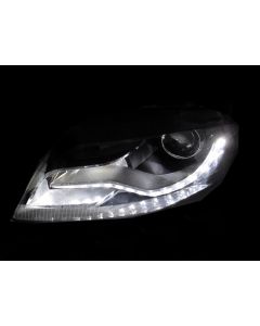 09-12 AUDI A4 B8 RS4 STYLE LED STRIP DRL STYLE PROJECTOR BLACK HEADLIGHTS