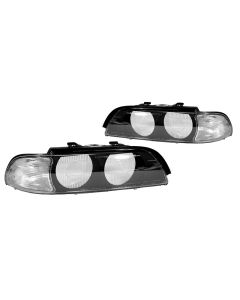 DEPO Euro Clear Corner Replacement Headlight Lenses for 97-00 BMW E39