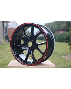 W314 1418 Black with Red Lip 18x8.0 ET41 5x114.3