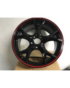 W313 Black With Red Lip 17x7.5 Et 42 5x114.3 CB73.1