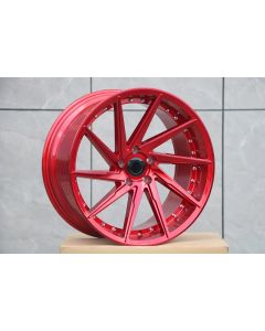 W511 Red With Machined Lip Red Clear Coat Silver Rivert 19x8.5 ET35 5x114.3 CB73.1