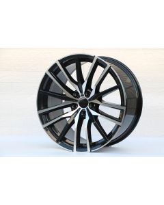 W726 1473 Black Machined Face 22x10.5 ET43 5x120 CB74.1