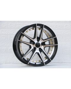 W515 1044 Black Machined Face inner graved with gold rivert 18x8.0 ET 35 CB73.1 5x114.3