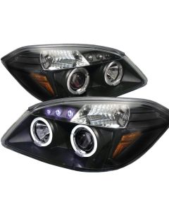 2005-2007 Chevy Cobalt Black Dual Halo LED Projector Headlights