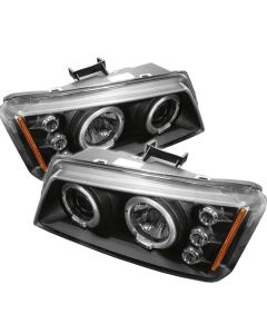 2003-2006 Chevy Silverado Black Housing Dual Halo Angel Eyes LED