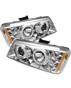 2003-2006 Chevy Silverado Chrome Housing Dual Halo Angel Eyes LE