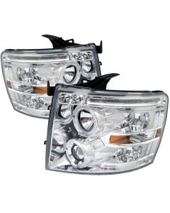 2007-2008 Chevy Silverado Chrome Housing Dual Halo Angel Eyes LE