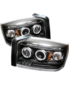 2005-2007 Dodge Dakota Black Housing Dual Halo Angel Eyes LED Pr