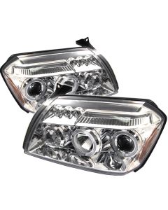 2005-2007 Dodge Magnum Chrome Housing Dual Halo Angel Eyes LED P