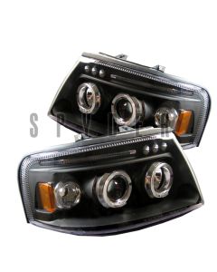 2003-2005 Ford Expedition Black Housing Dual Halo Angel Eyes LED