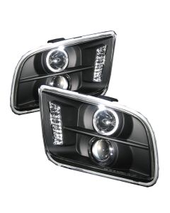 2005-2008 Ford Mustang Black Housing Dual Halo Angel Eyes LED Pr