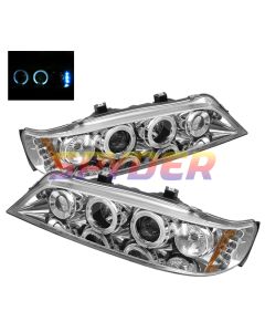 1994-1997 Honda Accord Chrome Housing Dual Halo Angel Eyes LED P