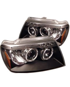 1999-2004 Jeep Grand Cherokee Black Housing Dual Halo Angel Eyes