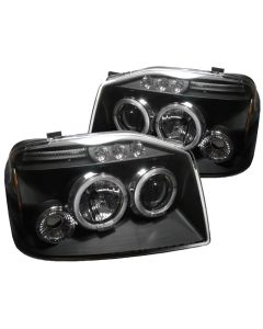 2001-2004 Nissan Frontier Black Housing Dual Halo Angel Eyes LED