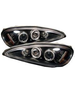 1999-2005 Pontiac Grand AM Black Housing Dual Halo Angel Eyes LE